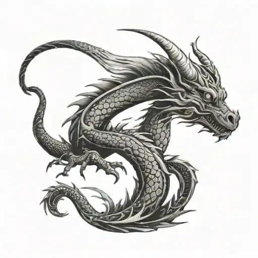 Fine Line With Dragon Surrounding The Phrase