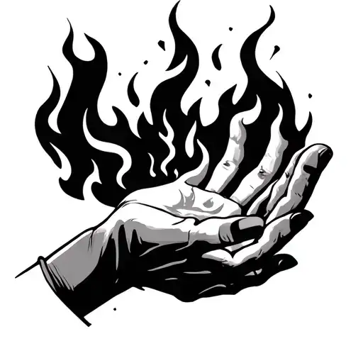 Outstretched Hand Holding Fire