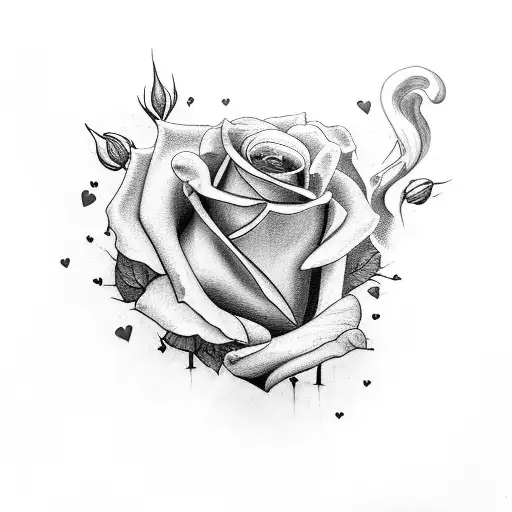 A Broken Heart Laying On Roses