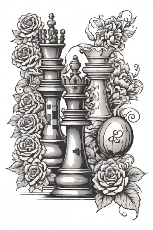 Chess And Flowers And English Writing