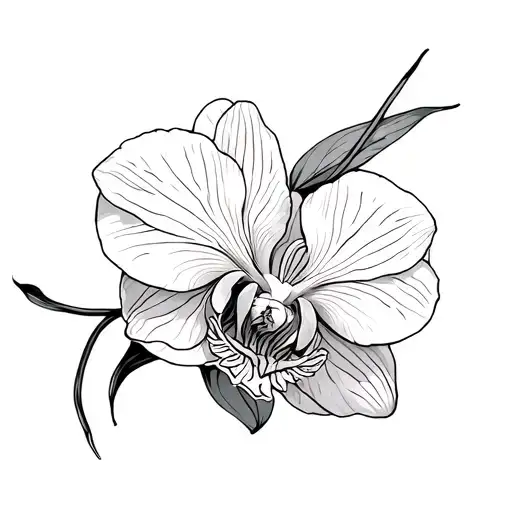 Vanilla Orchid Flower Going From Shoulder And Wrapping Around Whole Arm