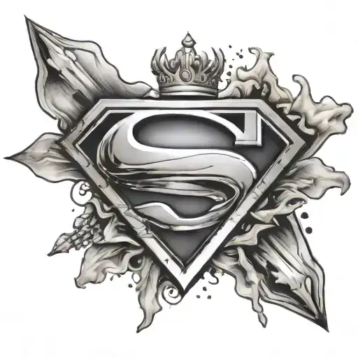 Superman's Logo With A Crown Of A King With No More Than Those Two