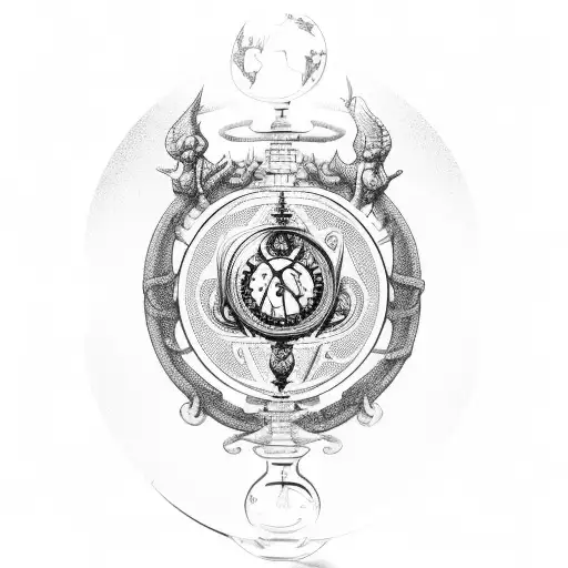 An Intricate Hourglass With The Vasco Da Gama Logo