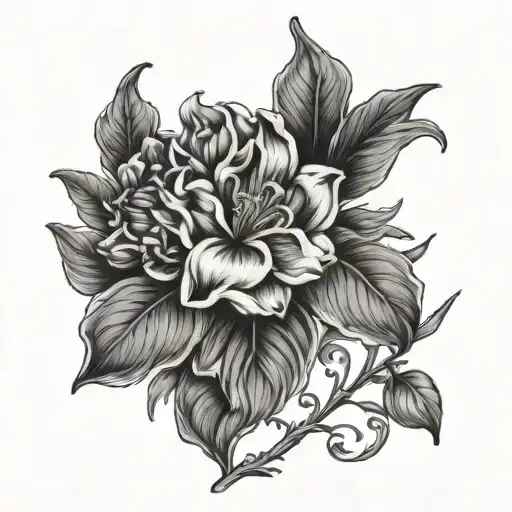 December Birth Flower And January Birth Flower Intertwined