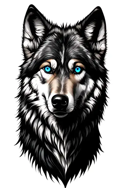 Wolf Looking Forward Blue Eyes Feeling Alone