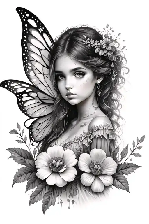 Fairy And Flowers