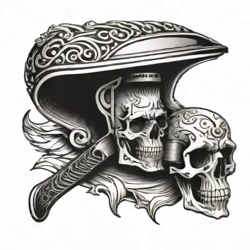 Barber Razor With Skull Inside