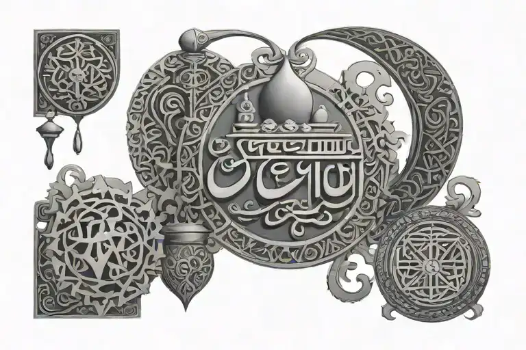 Arabic Quote With Ancient Artifacts Combining Elements