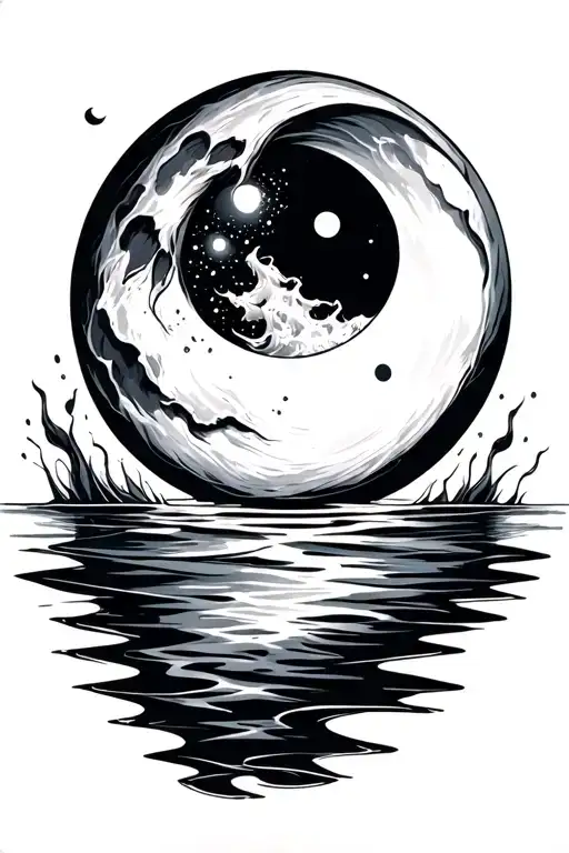 Half Moon And Water Lines