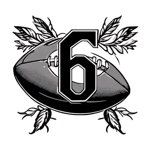 A 6 Connected To The Initials Lo And Somehow A Football Integrated