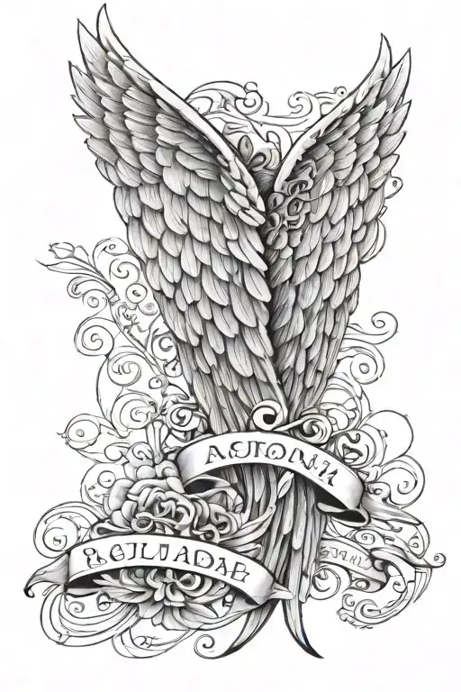 Angel Wings With A Name And A Date