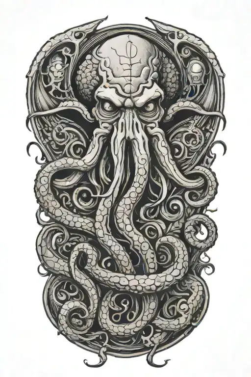 Lovecraftian Horror Cthulhu With Aa Symbol