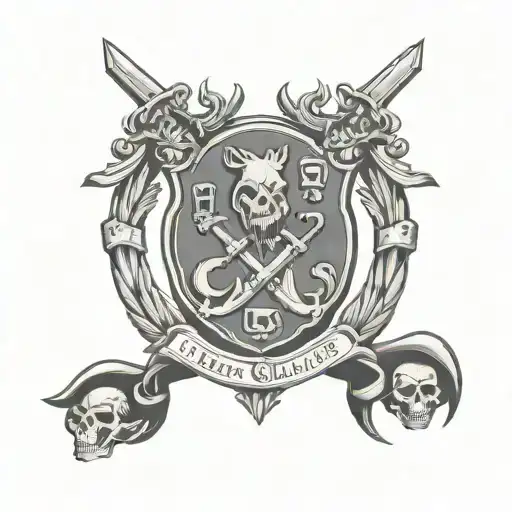 Scottish Clan Duncan Crest In Heraldic Style With Death Grips Aesthetic