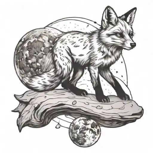 Fox Walking On The Moon