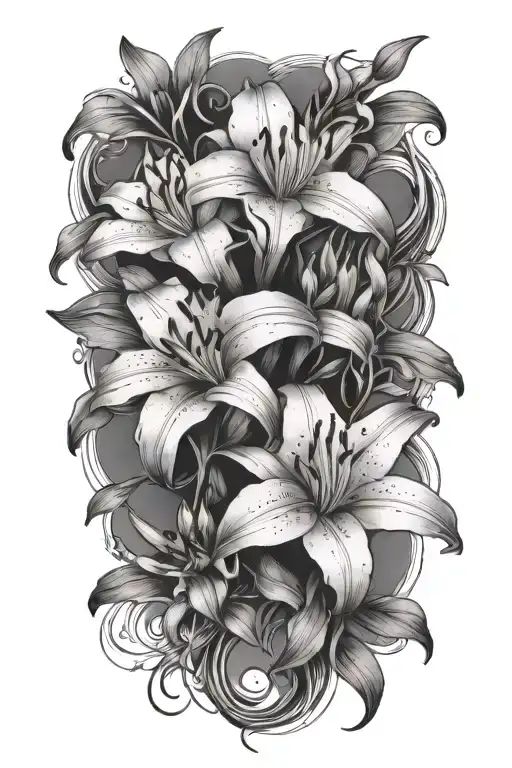 Lily Flowers Intertwined