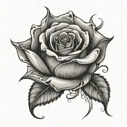 The Word Tenacity Inside Of A Rose Intertwined