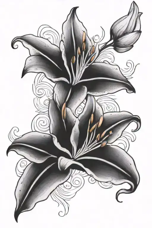 Lily Flowers Intertwined