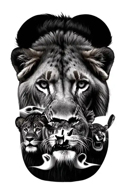 Lioness And 6 Cubs Face Only Way Kicking