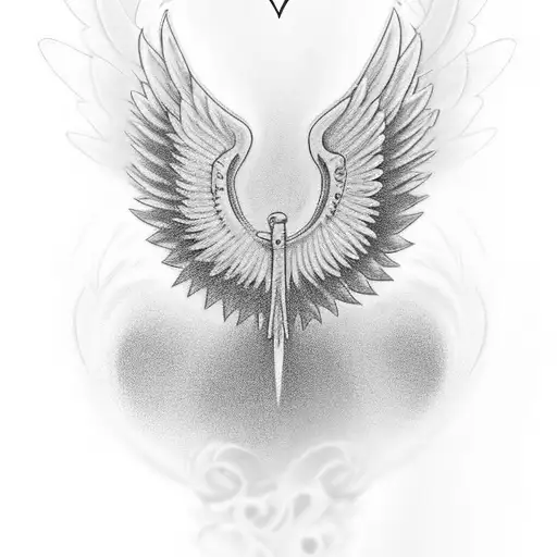 A Beautiful Tribute To A Deceased Loved One With Angel Wings And Their Name On The Forearm