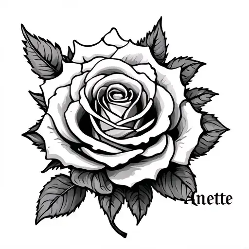 Roses With The Name Annettte In Cool Lettering