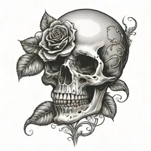 Bubble Skull And Rose
