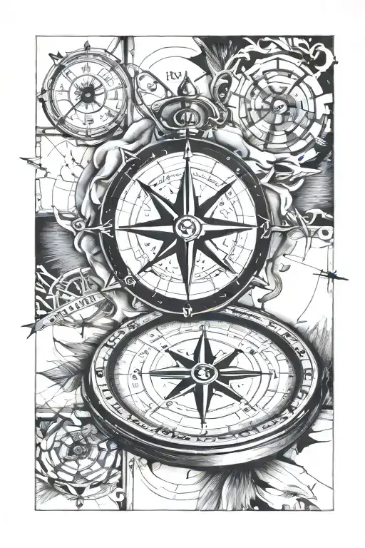 Nautical Compass Over The State Of Arizona State Outline
