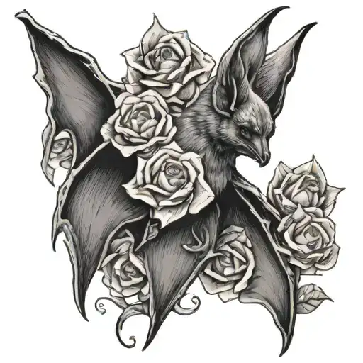 Bat With Flowers