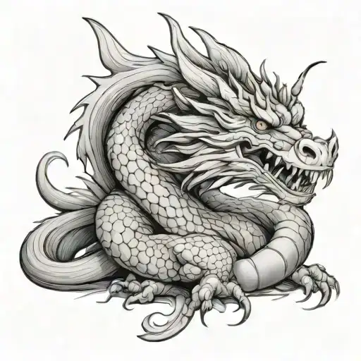 Sitting Dragon With Closed Mouth