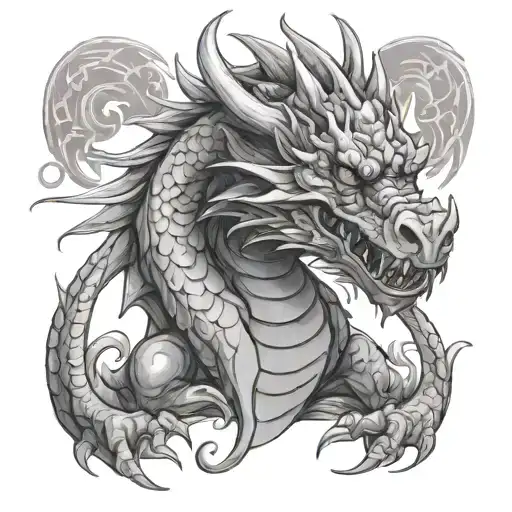 Sitting Dragon With A Kind Face