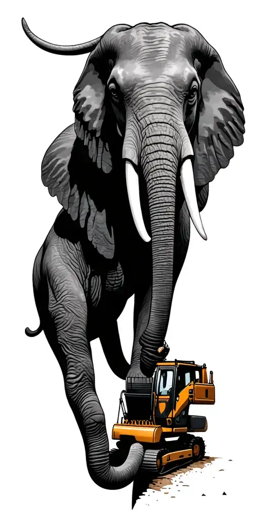 Elephants And Excavators