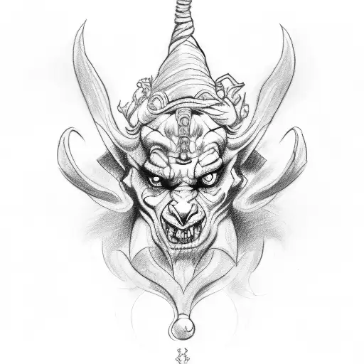 A Sketch-style Tattoo Of Hades With A Three-headed Dog