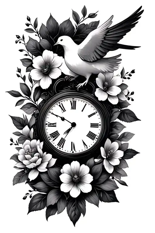 Dove Clock Flowers