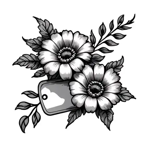 Western Flowers Intertwined With A Cattle Tag Resembling