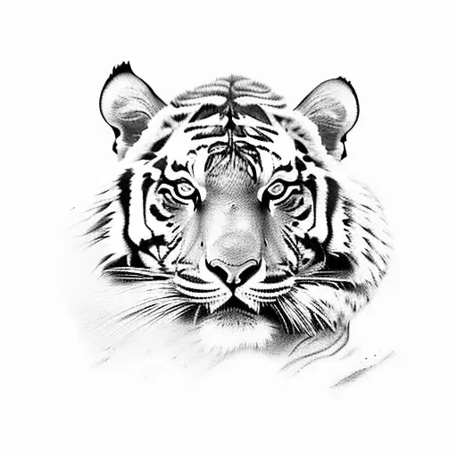 A Powerful Tiger Emerging From A Rocky Mountain