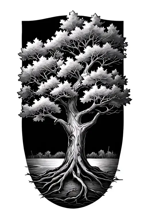 Oak Tree Modern Interpretation