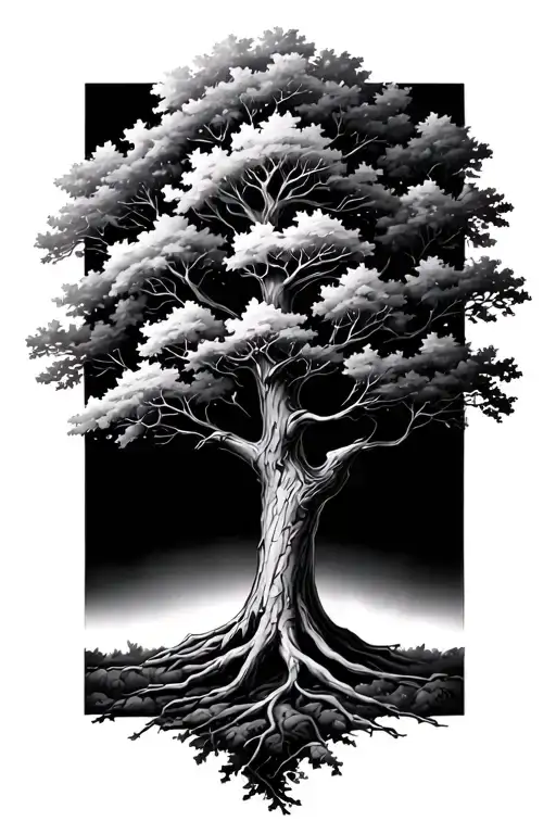 Oak Tree Modern Interpretation