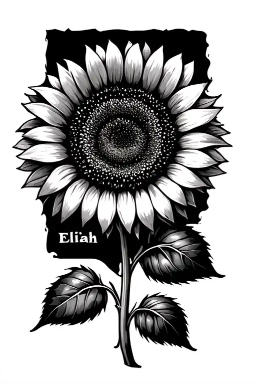 Sunflower With Elijah Name