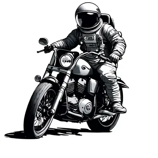 Astronaut Riding A Motorcycle