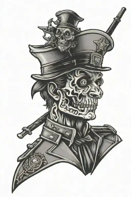 Haunted Mansion Disney Style Tattoo Police Officer