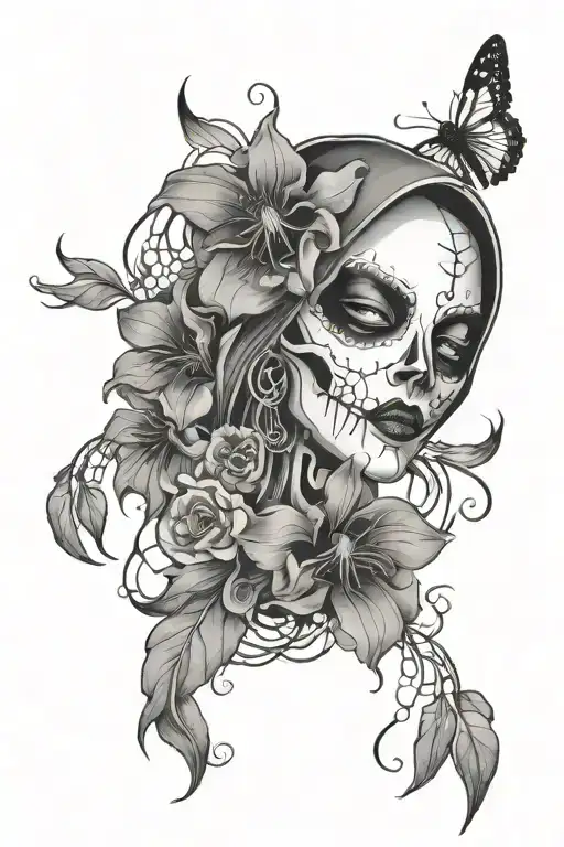 Ghostface Black Flowers With Spiderwebs