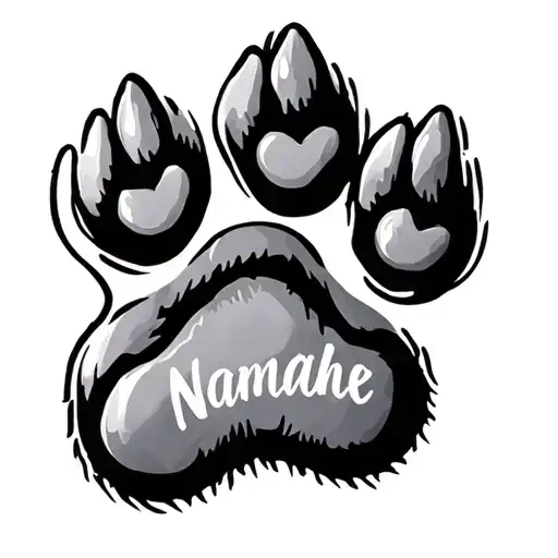 Dog Paw Wirh Name Written