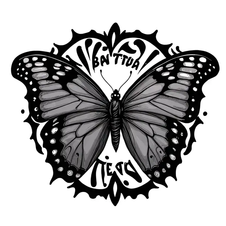 Butterfly With Letters On Them Spelling Beautiful