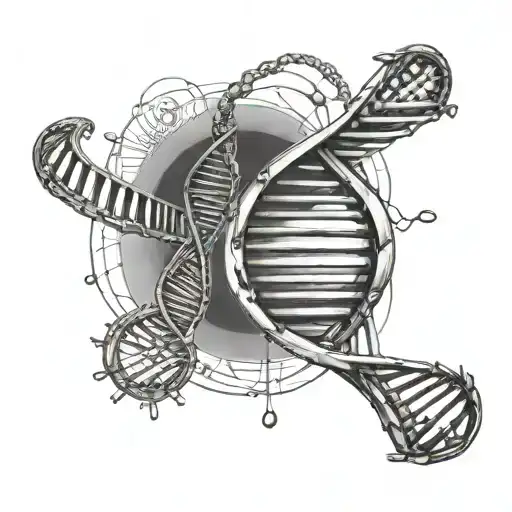 Dna Double Helix Connecting Atoms