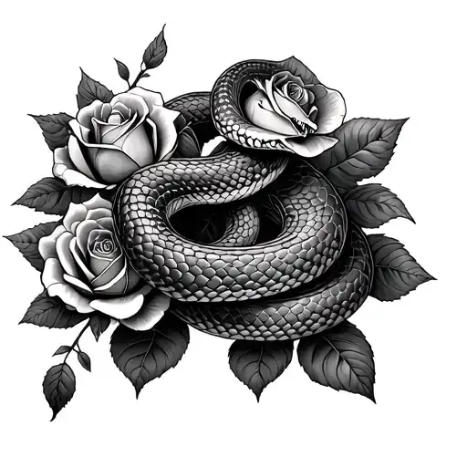 Snake With Roses