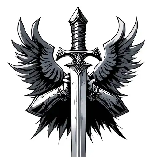 Crusader With Sword Centered