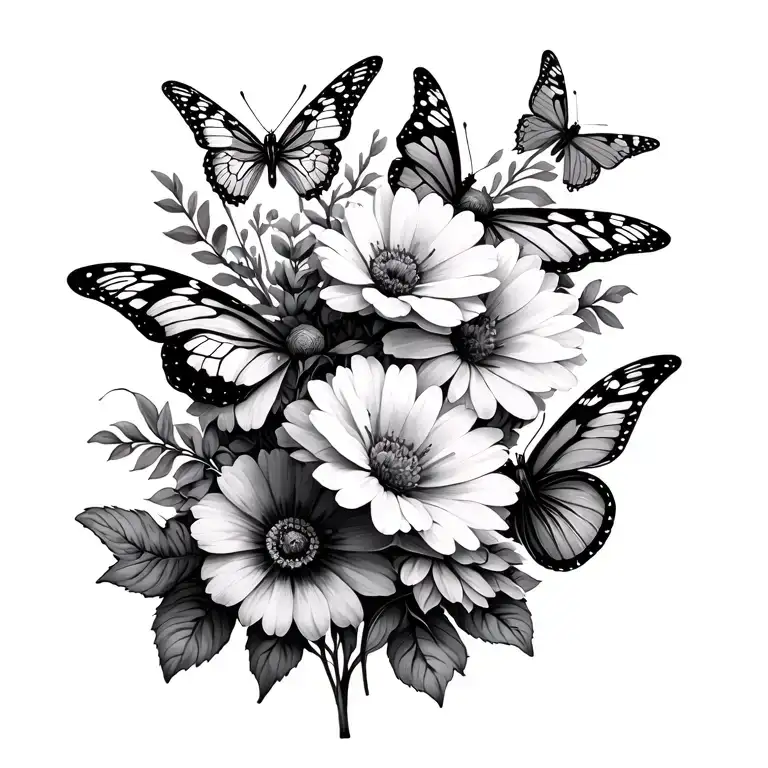 Flowers And Butterflies