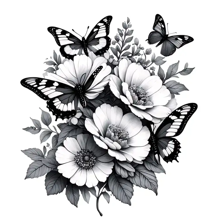 Flowers And Butterflies
