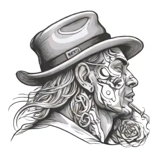 A Guy With A Hat Getting High