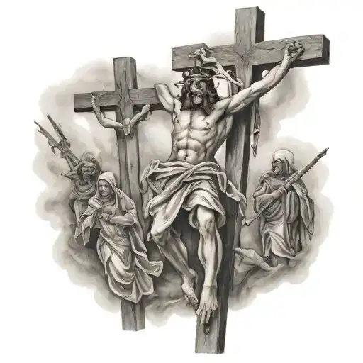 Jesus Christ Crucifixion Scene 3 Crosses