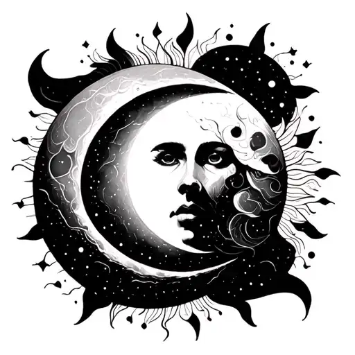 Moon And Sun Cycles Long Stretched